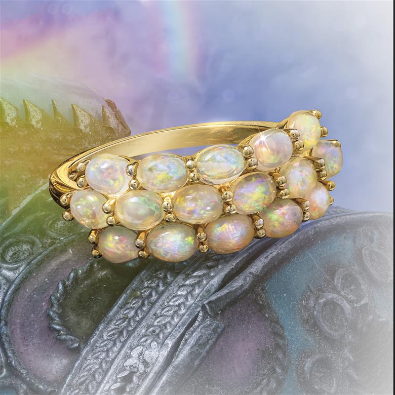 Ethiopian Opal Rainbow Ring & Earrings